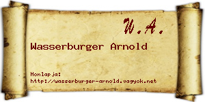 Wasserburger Arnold névjegykártya