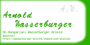 arnold wasserburger business card